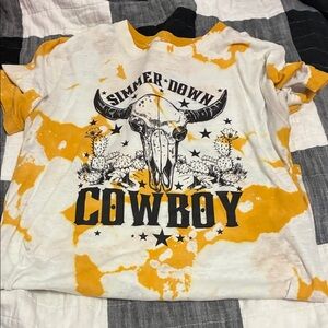 Rock & Roll Cowgirl Yellow and White Kids Tee